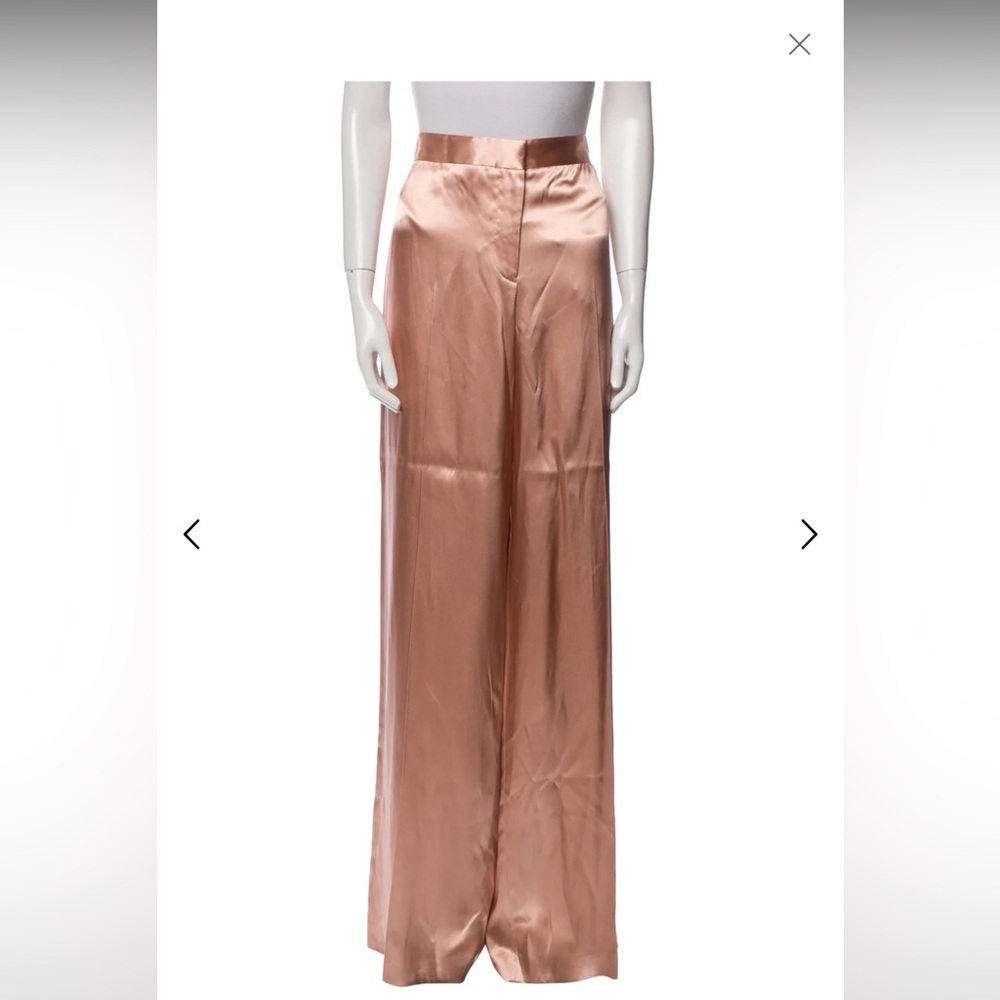 Alexander McQueen Satin Pants in beautiful rose gold/blush color.
